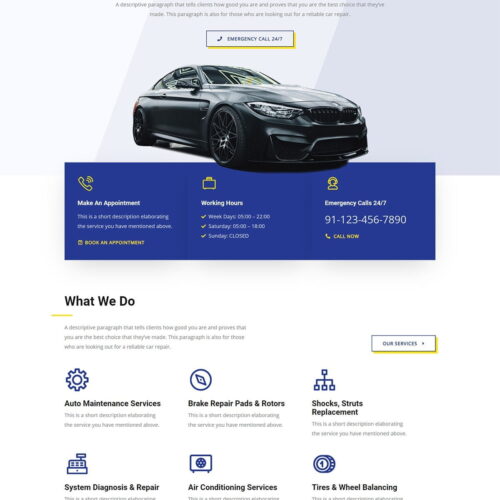 Ремонт автомобилей. Разработка сайта.