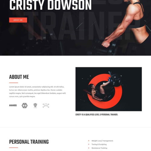 создание и разработка сайта для фитнес клуба