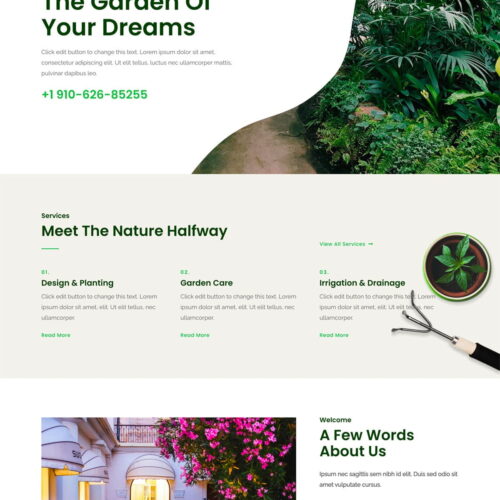 услуги по разработке сайтов для Ухода за садом