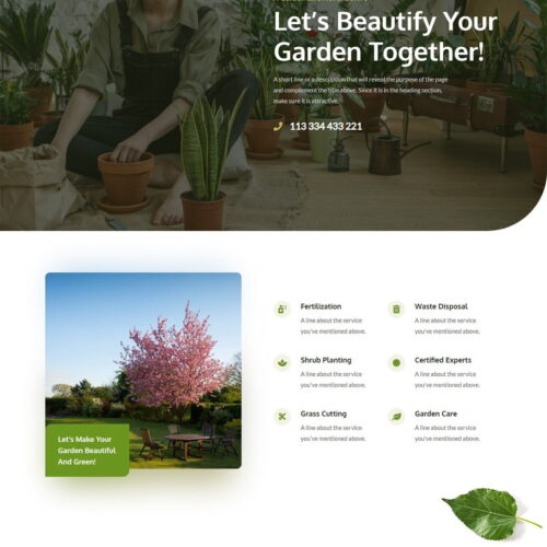 услуги по созданию сайтов Садоводство и озеленение